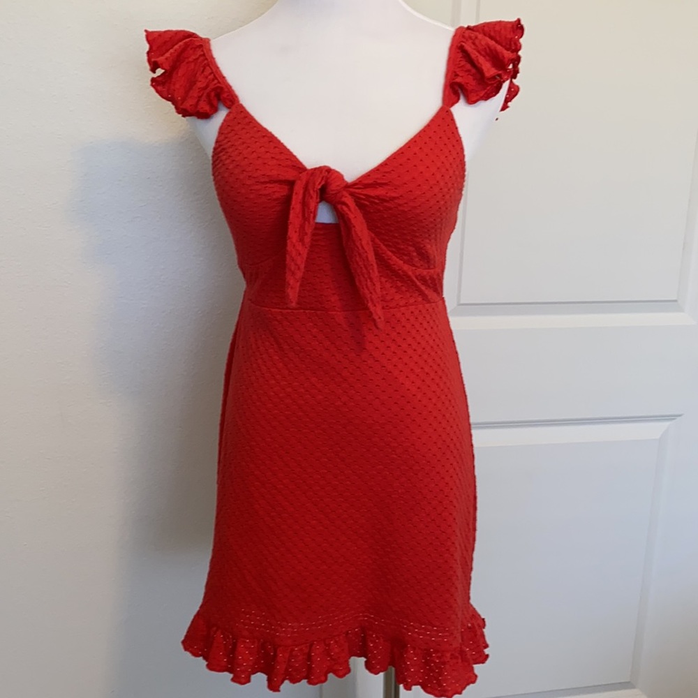 MINKPINK LAUREL MINI DRESS RED XS - Picture 10 of 13
